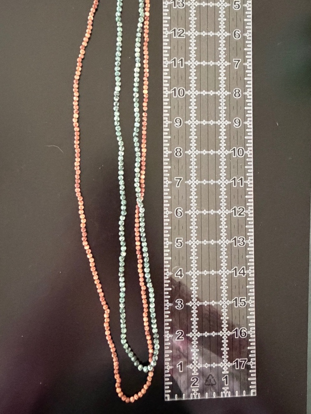 Natural Stone Necklace 18" Green Brown Natural Stones